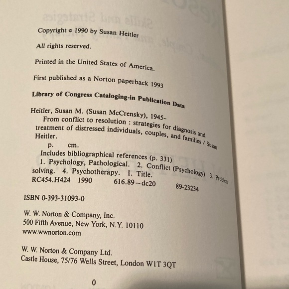 Book: From Conflict to Resolution by Susan M. Heitler, Ph.D. Copyright 1990 - Picture 3 of 7